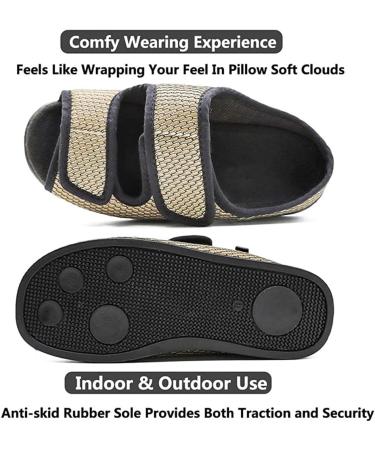 CYN Men's Orthopedic Diabetic Slipper - Black, Comfortable & Breathable - 7US/25.5cm - Buy Online on GoSupps.com