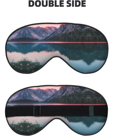 Lake & Sunset Print Unisex Eye Mask | Soft Light-Blocking Sleep Mask for Comfortable Rest - Buy Online on GoSupps.com