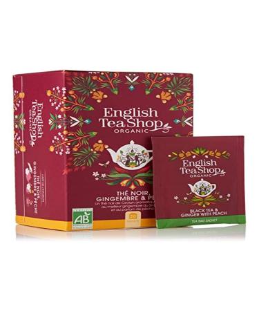 English Tea Shop English Tea Shop - Organic ginger and peach black tea - Organic Ceylon black tea with ginger and peach - Box of 20 black tea bags