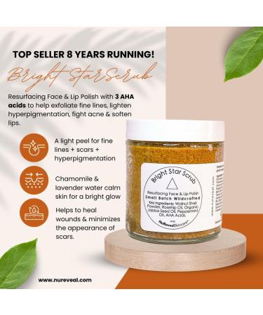 Bright Star Scrub Face & Lip Polish | Radiant Hydrated Skin | Natural Vegan Sulfate-Free | Scar Minimizer for Sensitive Skin - Buy Online on GoSupps.com