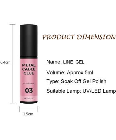 Gel Nail Polish Liner Rose Gold Nail Art Line Gel Soak-Off UV/LED Painted Gel Nail Polish for French Tip Manicure Home DIY Salon Metallic Gel Nail Polish for Fineliner Nail Art - Buy Online on GoSupps.com