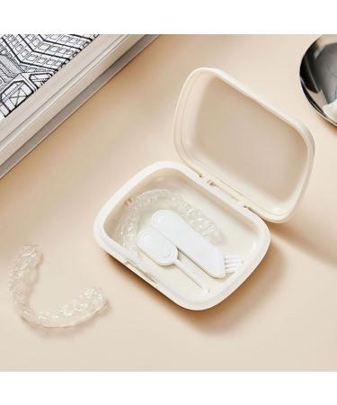 Buy Slim Storage Case for Orthodontic Braces & Dentures - 1/2 Pieces with Removal Tool | Transparent & Milky White - Buy Online on GoSupps.com