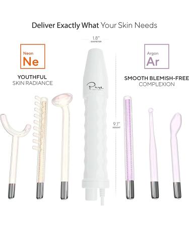 NuDerma Professional Skin Therapy Wand - Portable High Frequency Machine with 6 Wands for Clear, Firm, and Tight Skin - Buy Online on GoSupps.com