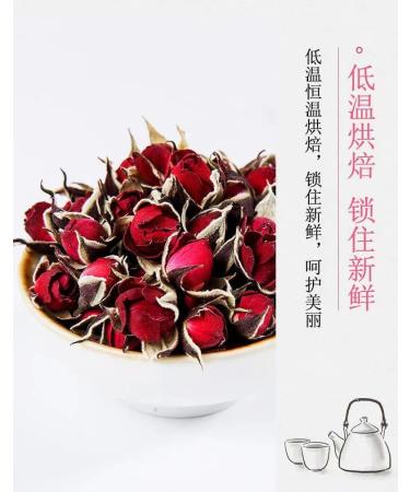 Red Golden-rim Rose Buds Tea 7.05 oz - Dried Flower Tea -Rose Petals Natural Herbal for Tea- Rosebud tea 200g - Buy Online on GoSupps.com