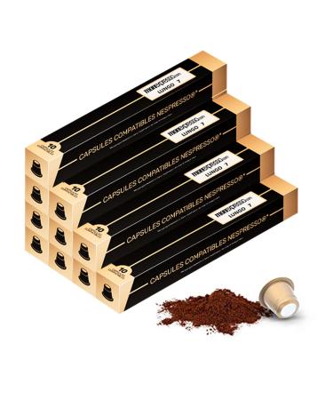 100 Coffee Capsules for Nespresso ? Lungo ? 10 packs of 10 Capsules ? Artisanally Roasted in France ? Quality Coffee ? Satisfied or Refunded ?