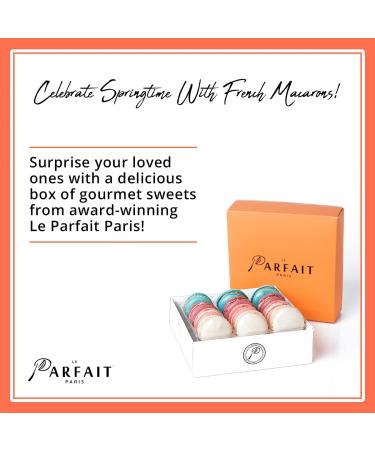 Le Parfait Paris Garden Bloom French Macarons - Gift Box of 12 Assorted Macaroons for Baby Shower, Birthdays, Mothers Day, Anniversary - Gourmet Desserts Snack Box - Baked Pack of 12 - Buy Online on GoSupps.com