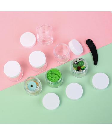 30 Pieces Mini Cosmetic Glass Containers Set - 10ml Lip Balm Jars with Lids & Spatulas Travel Sample Storage for Creams & Nail Art - White - Buy Online on GoSupps.com