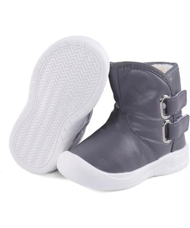 LACOFIA Toddler Winter Snow Boots | Anti-Slip Rubber Sole, Waterproof & Warm | 4 UK Child | Gray - Buy Online on GoSupps.com