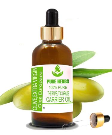 Pure Herbs Extra Virgin Olive Oil (Olea euroaea) Pure & Natural Therapeutic Grade Carrier Oils with Dropper (30 ml)