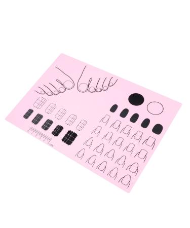 POPETPOP Nail Tool manicure pad manicure mat tools manicure art mat Salon Manicure tool manicure mat workspace silicon mat u as acrilicas nail Accessories Silica Practice Pad 28x20cm Pink