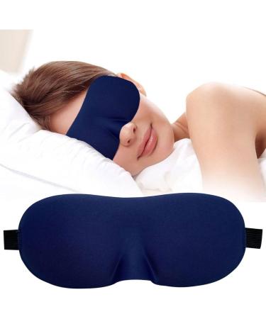 3D Sleep Mask Ultra-Soft Blindfold for Deep Sleep - Navy Blue | Adjustable Strap for Eye Strain Relief | Ideal for Travel & Home Use - Buy Online on GoSupps.com