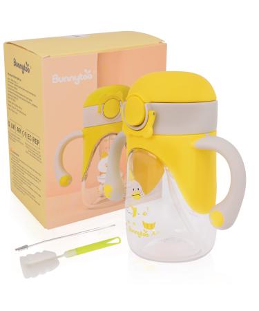 Bunnytoo Sippy Cup for Toddlers-240 ml Baby Cup Suitable from 6+ Months Learner Cup Night Trainer Cup Independent Drinking Spill-Free Toddler Cup Leak-Proof Silicone Spout BPA-Free-Yellow