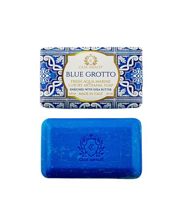 CASA AMALFI - Luxury & Artisanal Solid Soap with shea butter 100% Vegan & Natural Ingredients Plastic-free & Animal-Cruelty Free (Blue Grotto)