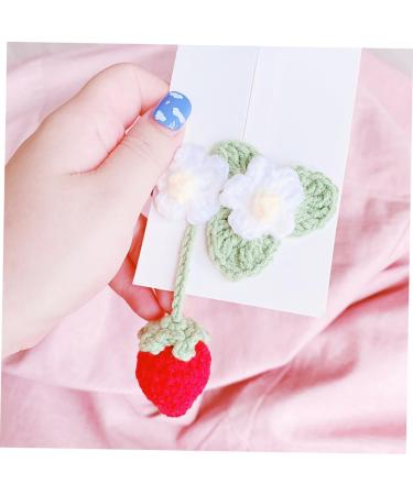 FRCOLOR Strawberry Car Mirror Pendant Flower Hairpins Hair Topper Fruit Hair Clips Braiding Hair Accessories Kids Tiara Strawberry Hair Clip Girl To Weave Bang Clip Cotton Child - Buy Online on GoSupps.com