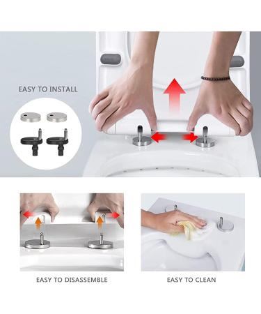 Square Toilet Seat Soft Close with Easy Quick Release Top Fix Adjustable Hinges Easy Installation White 34.5 43CM (13.58"X16.92") 03B Little Surprise 03A - Buy Online on GoSupps.com