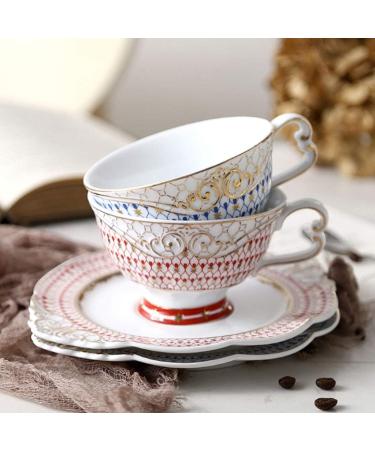 Coffee Cup Ceramic Relief Vintage and Saucer Cup Breakfast Kitchen Home Office Timpani (Color : B) - Buy Online on GoSupps.com