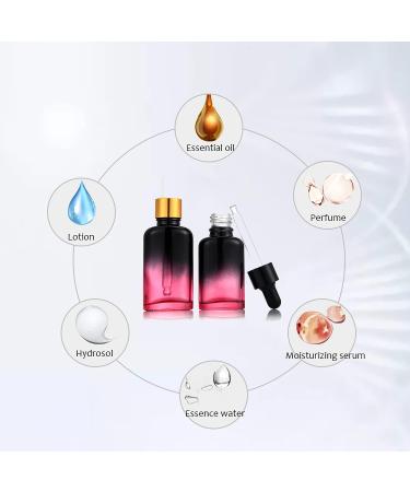 Zeoabsy 4 Pack 30ml Gradient Black Red Oval Glass Pipette Bottles - Ideal for Essential Oils & Aromatherapy - Buy Online on GoSupps.com