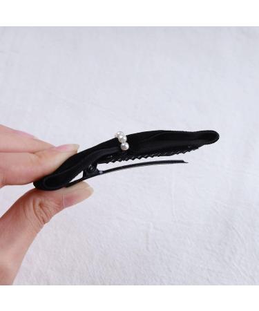 Inilbran Vintage Satin Bow Hairclip Barrettes Black Velvet Bow Hair Clips Winter Ribbon Bow Headclip Barrette French Pearl Bowknot Hairclip Decorative Hair Accessories for Women and Girls Headdress - Buy Online on GoSupps.com