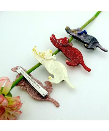 Yusier 4 Pack Acrylic Cute Cat Hair Clips for Women and Girls - Duckbill, Shark, Starry Sky Patterns - Hair Decoration Set - Buy Online on GoSupps.com