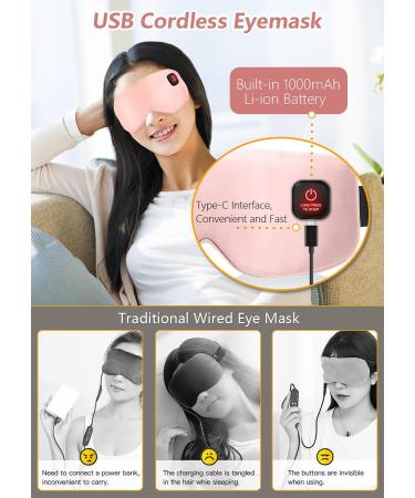 Heated Eye Mask Cordless - USB Rechargeable Silk Sleep Mask for Dry Eyes Relief | Warm Eye Compress for Stye Blepharitis & Chalazion - Perfect Gift for Men & Women - Buy Online on GoSupps.com