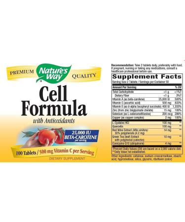 Nature's Way Antioxidant Formula 25,000 IU Beta-Carotene 100 Tablets - 2 Pack - Buy Online on GoSupps.com