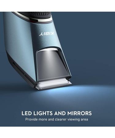 Kibiy Men's Body Groomer & Groin Hair Trimmer with LED Light - Rechargeable Wet/Dry Clippers for Pubic Area - Blue - Buy Online on GoSupps.com