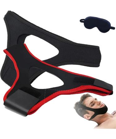 Veralabs Airflow Jaw Strap Airflow Jaw Strap Veralabs Air Flow Jaw Strap Breathable Stop Snoring Chin Strap Snoring Solution for Users to Keep Mouth Closed (Black+Red)