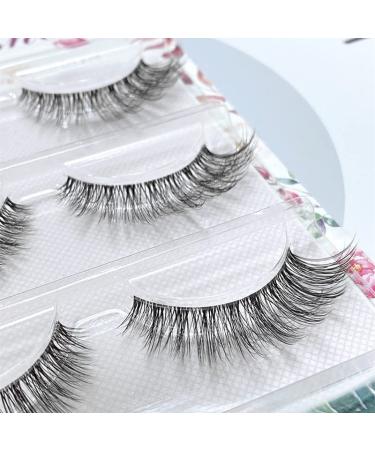 AMSDCN NEW 3/5 pairs Hand-made 3D Mink Lashes Handmade Fake Lashes False Eyelashes Soft Lashes Transparent Stem High Quanlity Beauty (C-26)