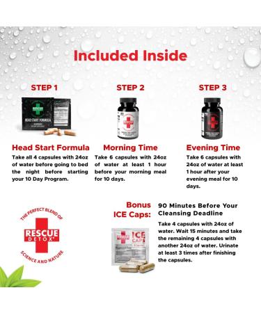 Rescue Detox 10-Day Comprehensive Cleansing Program with Head Start Blend and Bonus ICE Caps 8ct - Buy Online on GoSupps.com