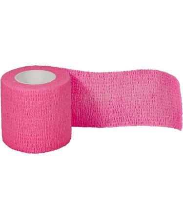 Qigui Self-Adhering Cohesive Bandage 5cm x 4.5m - Pink Elastic Wrap for Fingers Hands Toes & Feet - Ideal for Injury Support & Fixation - Buy Online on GoSupps.com