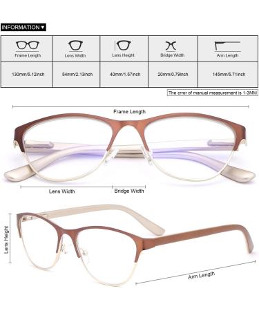 Progressive Multifocus Reading Glasses - Computer Blue Light Blocking for Men & Women - No Line Multifocal Readers with Spring Hinge - Bronze 3.0x - Buy Online on GoSupps.com