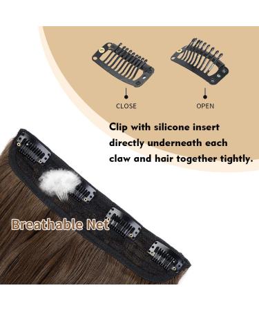 Deethens 20 Clip in Beach Wavy Hair Extensions - Synthetic Bouncy Curly Hairpieces for Women in Moss Brown - Buy Online on GoSupps.com