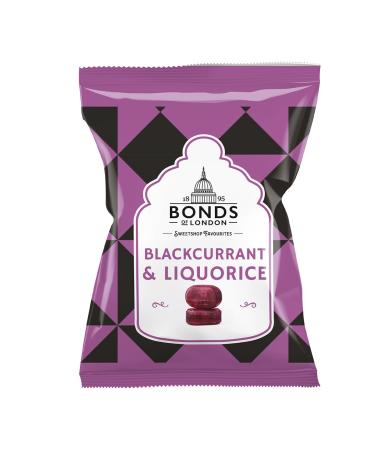 Bonds Blackcurrant & Liquorice Bags | Boiled Sweets | Chewy Centre | 120g | (Pack of 6)