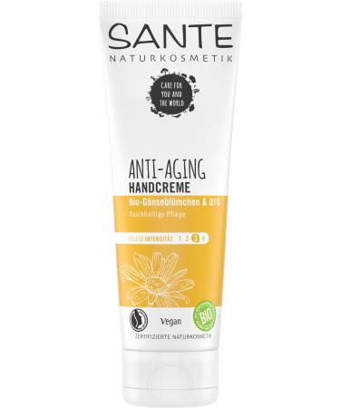 SANTE Natural Cosmetics Anti Aging Hand Cream Vegan Shea Butter and Organic Daisy Natural Hand Care 75 ml 75 ml (1 pack)
