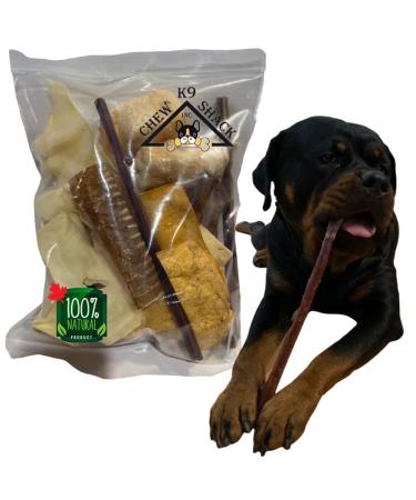 Bargain Chew Bag Large Breed - All Natural Long Lasting Dog Chews No Rawhide Huge Bags - Bully Sticks Himalayan Yak Chews - Beef Cheeks Collagen Sticks Jerky - Ears Trachea & More!