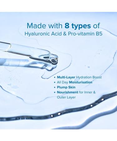 Hyaluronic Acid Serum 2% + Vitamin B5 | Hydrating Anti-Aging Face Serum for All Skin Types | 8 Types of Hyaluronic Acid | 1.01oz - Buy Online on GoSupps.com