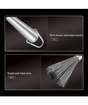 Wire Scrub Brush Stainless Steel Wire Brushes with Long Handle | Kitchen Dish Scrub Brush with Hangable Handle Cleaning Steel Wool Pads Metal Scrubber for Kitchen Sinks - Buy Online on GoSupps.com