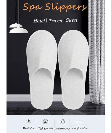 KRISMYA 24 Pairs Spa Slippers - Non-Slip Disposable Closed Toe Slippers for Men and Women | Ideal for Hotel, Home, Guest Use - White - Buy Online on GoSupps.com