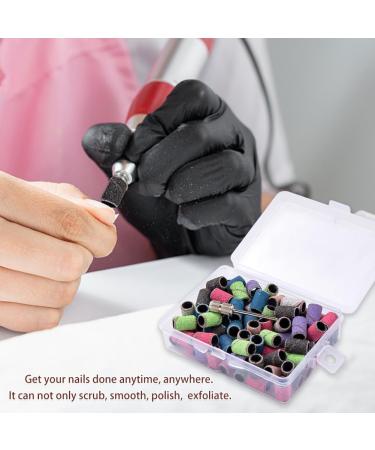 100 Piece Nail Cutter Attachments Set - Grit 80/120/180 Nail Drill Bits & Storage Box for Electric Grinding - Silver Gold Colorful - Buy Online on GoSupps.com