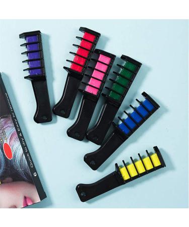 Warm Girl Hair Chalk Comb - 6 Colors Washable Temporary Hair Color for DIY Cosplay & Parties | Perfect Gift for Christmas Halloween & Birthdays - Buy Online on GoSupps.com