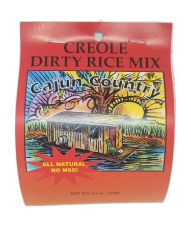 Cajun Country Creole Dirty Rice Mix, 6.5 Ounce Bag (No MSG, All Natural Ingredients - Makes 4 to 6 Servings)