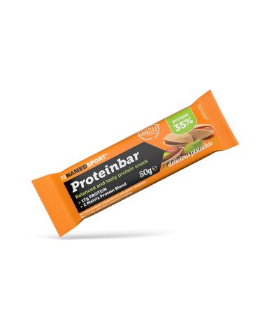 Namedsport ProteinBar protein bar with pistachio taste and 35% protein ideal as a snack or after training gluten -free palm oil -free brand from Italy 12 pack