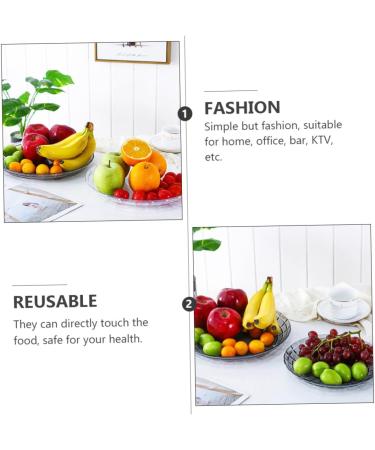 PRETYZOOM Home Fruit Tray 4pcs Snack Dried Multifunction Plates Fruits Small Household Candy Fruit Style European Trays Home 21X21CM Yellow - Buy Online on GoSupps.com