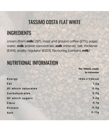 Wonderman Tools Tassimo Costa Flat White Coffee Pods 1 Count (Pack of 1) - Buy Online on GoSupps.com
