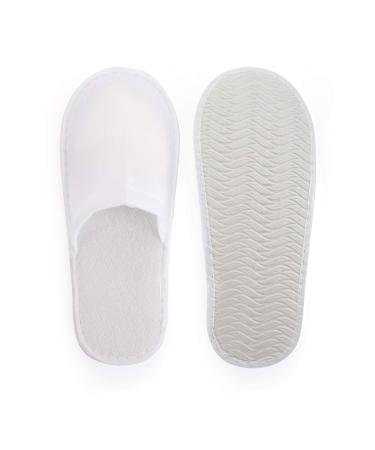 Bekith 20-Pair Disposable Spa Slippers - Comfortable Non-Slip Closed Toe Slippers for Home Hotel & Commercial Use - White - Buy Online on GoSupps.com