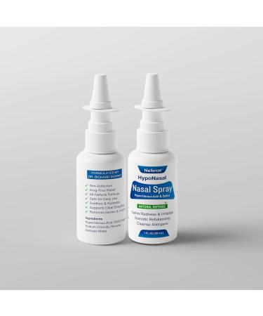 HypoNasal All-Natural Nasal Spray to Rinse Away Irritants and Pollutants That Cause Allergies Congestion Snoring or Inflammation | Pure HOCl + Saline | Use Everyday for Open Airways | 2 Pack - Buy Online on GoSupps.com