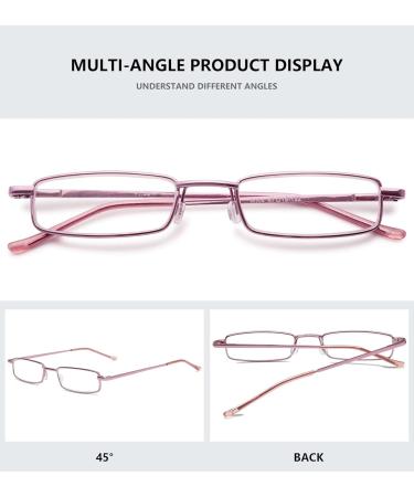 Magimodac Anti Blue Light Reading Glasses for Men & Women - Metal Prescription Glasses with 2.0 Diopter Pink Lens - Narrow Frame with Blue Light Filter - Buy Online on GoSupps.com