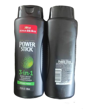 Power Stick 3 in 1 Shampoo Conditioner and Body Wash Spring Fresh 22.5oz 665ml