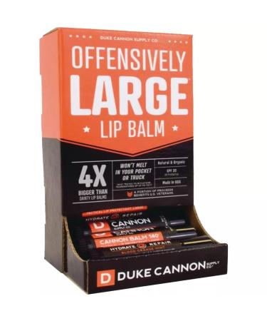 Duke Cannon Balm 140 Tactical Lip Protectant 15 Pack - Blood Orange Mint Flavored Lip Balm for Men with SPF 30 Large Size Premium Ingredients 0.56oz Each Blood Orange Mint 0.56 Ounce (Pack of 15)