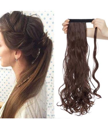 SEGO HAARDIC THAT PERSION CHANT CLIP in ponytail extension hair extension with braids wavy like real hair 24 "(61cm) medium brown 61 cm medium brown